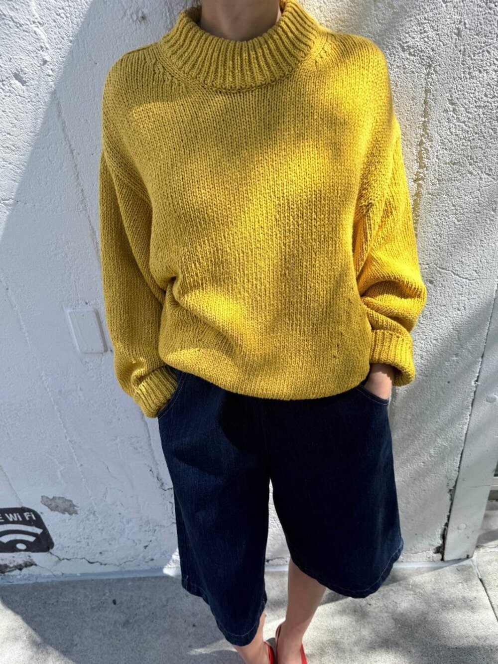 Le Bon Shoppe Sweater 100% Cotton Honey Yellow XS/S